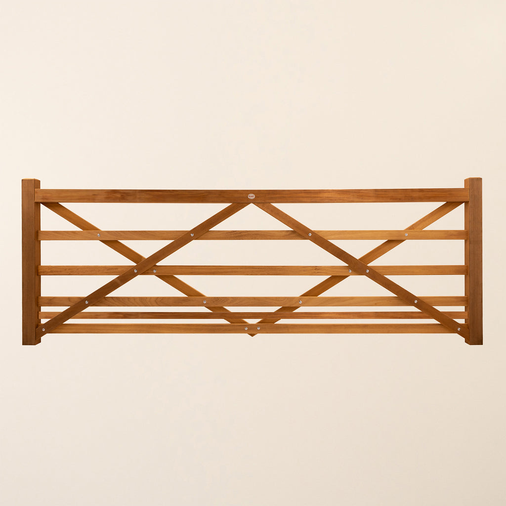 Front shot of the Iroko Entrance Gate 6 Bar 