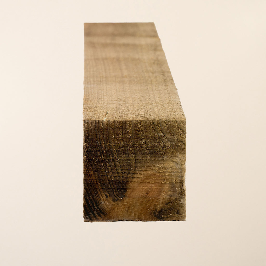 Sturdy 1.8m treated wooden post, 75mm x 75mm square profile, ideal for fencing, garden structures and outdoor construction projects 