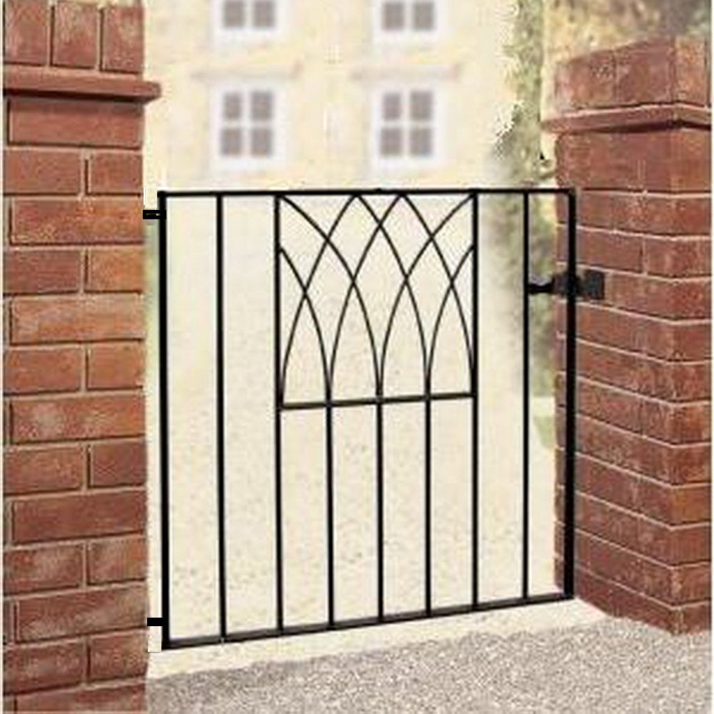 Altarnun garden gate - Abbey flat top single gate design with galvanized finish for traditional garden entrance 