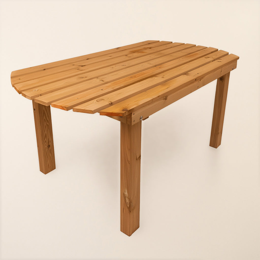 Studio shot of our Ruby Outdoor Dining Table, shown from an angle 