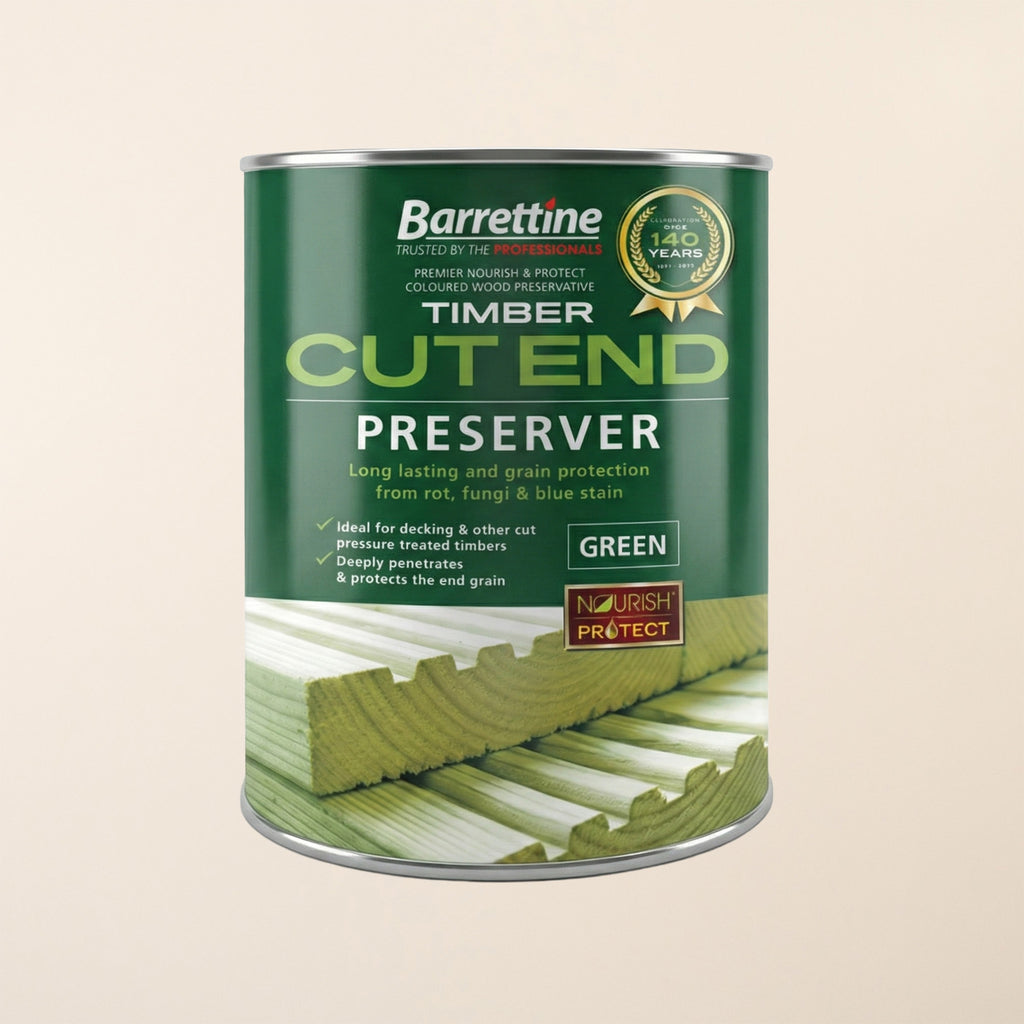 Barrettine Green Timber Cut End Preserver tin 