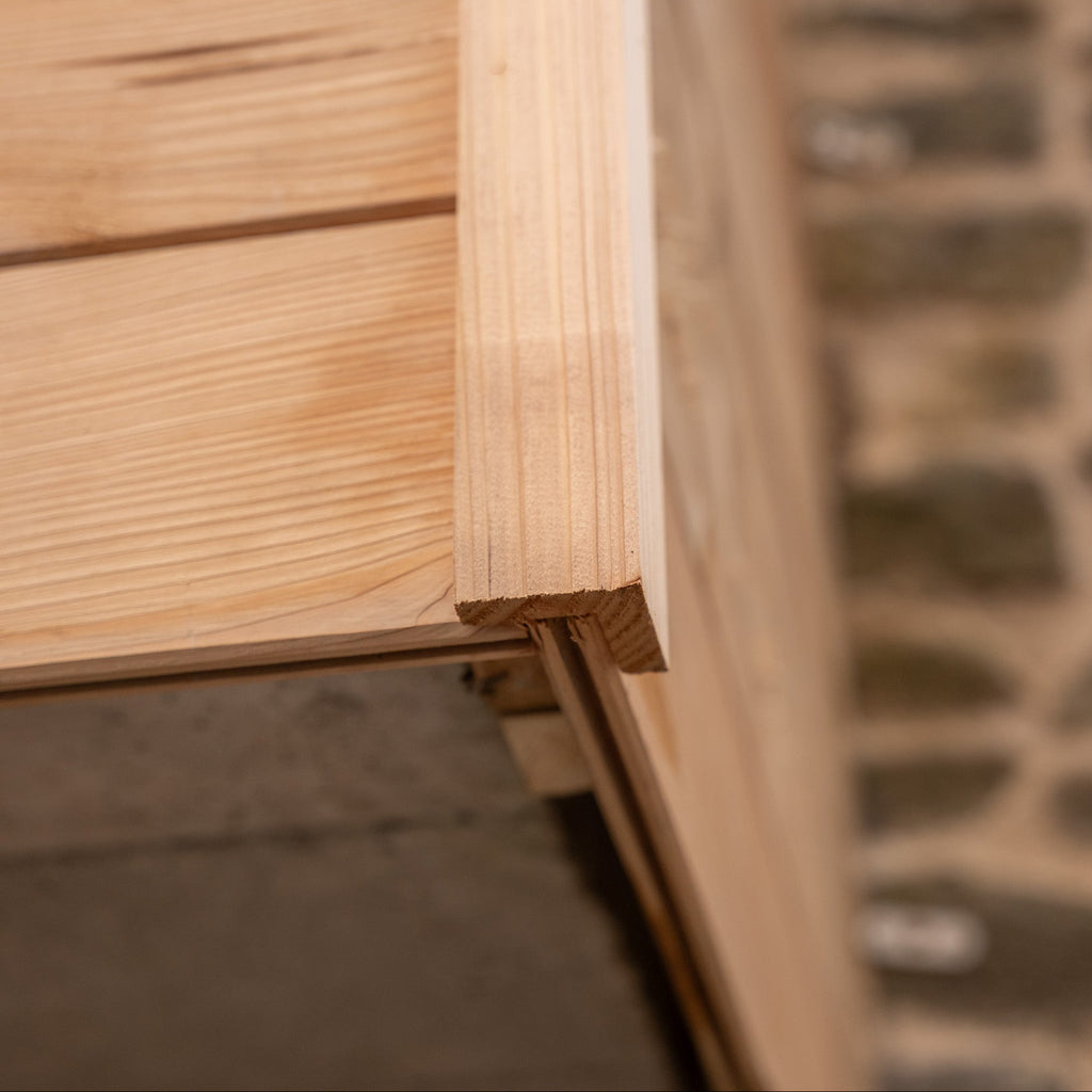 Lifestyle shot of Cedar corner trim 