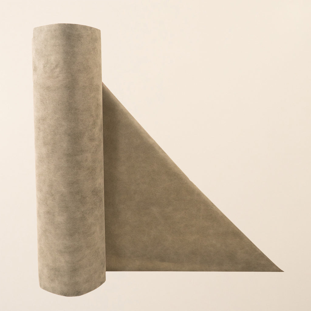 Roll of waterproof planter lining material shown partially unrolled, displaying the flexible black membrane that protects wooden planters from moisture damage 