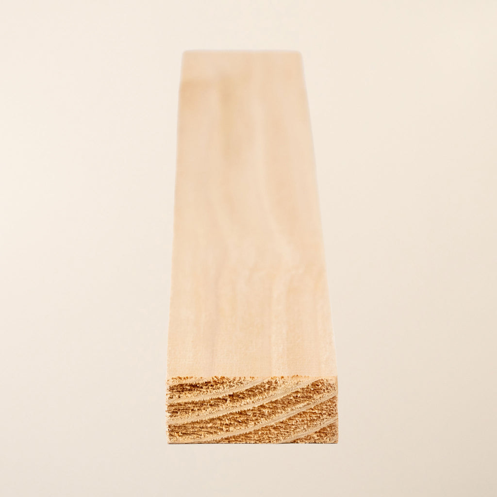 Close-up of 2x1 planed British cedar board showing rich grain pattern 