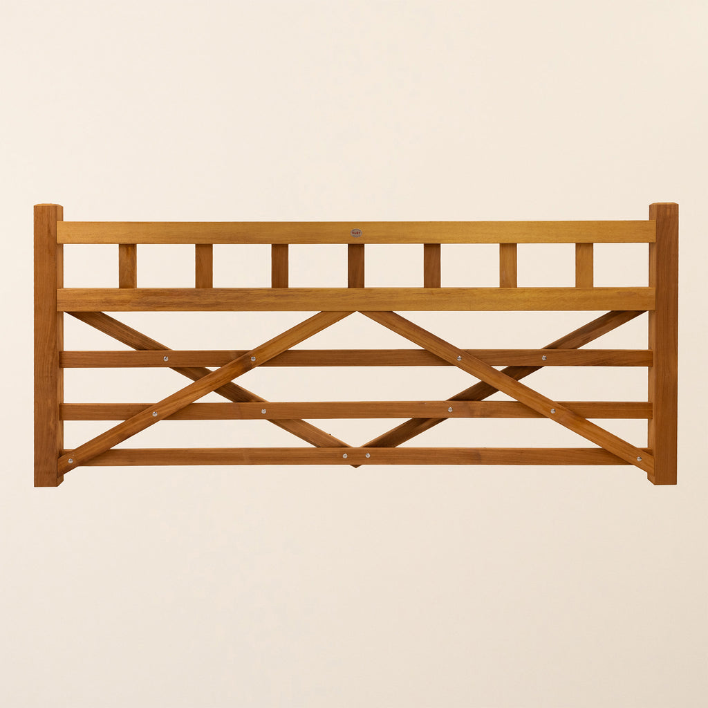 Front shot of Iroko Boscastle Diamond Brace Gate 