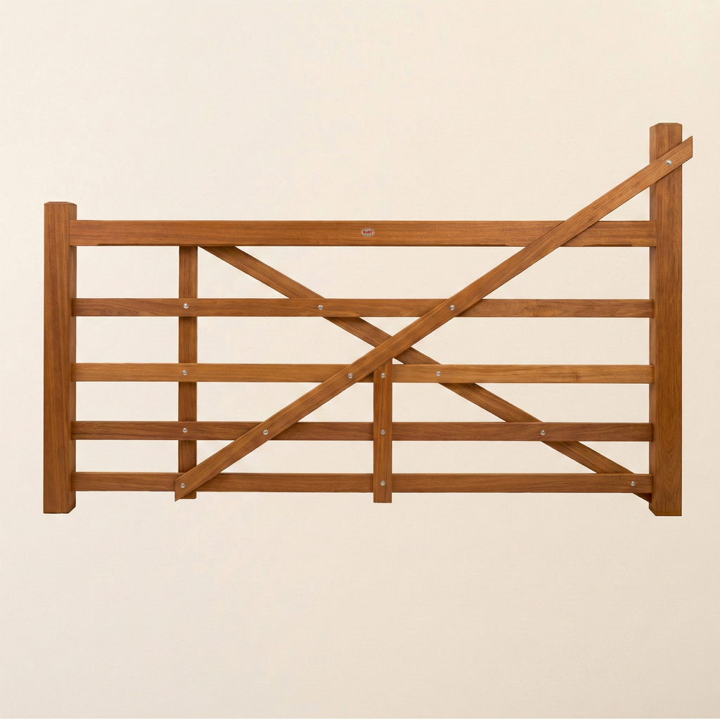 Iroko Clawton Style Hardwood Entrance Gate With a Straight Heel 