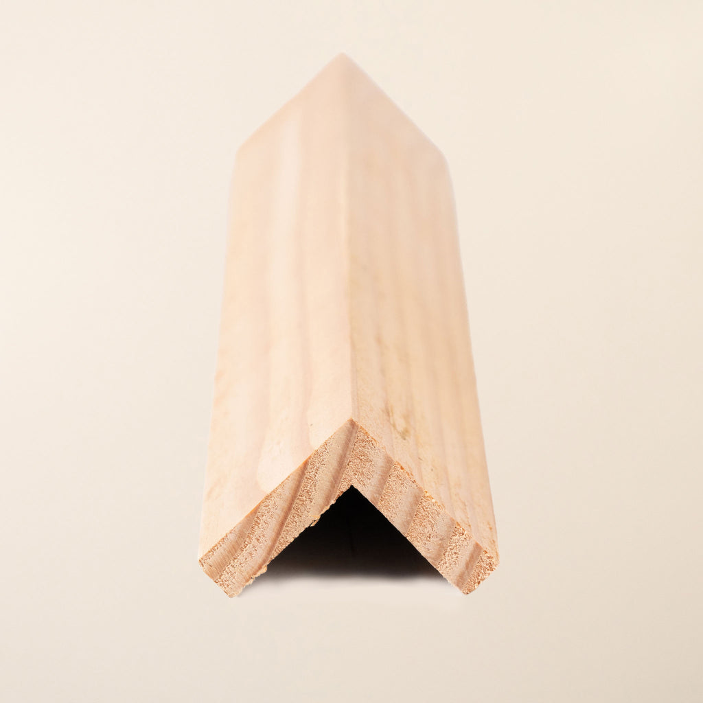 Close-up view of Corner Trim Home-Grown Larch showing the natural grain pattern and smooth finish of this sustainable timber corner trim piece 