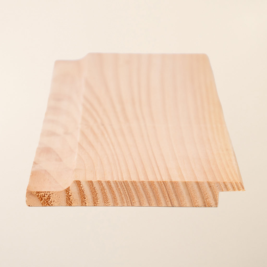 British Larch Shiplap cladding boards measuring 145mm x 19mm, displaying the distinctive overlapping profile and natural wood grain 