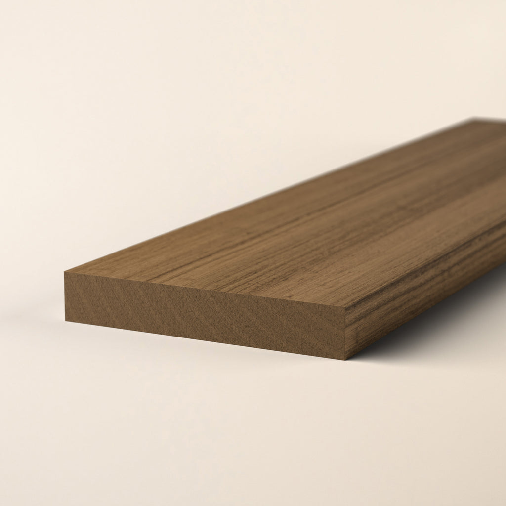 Iroko Square Edge boards with smooth planed finish 