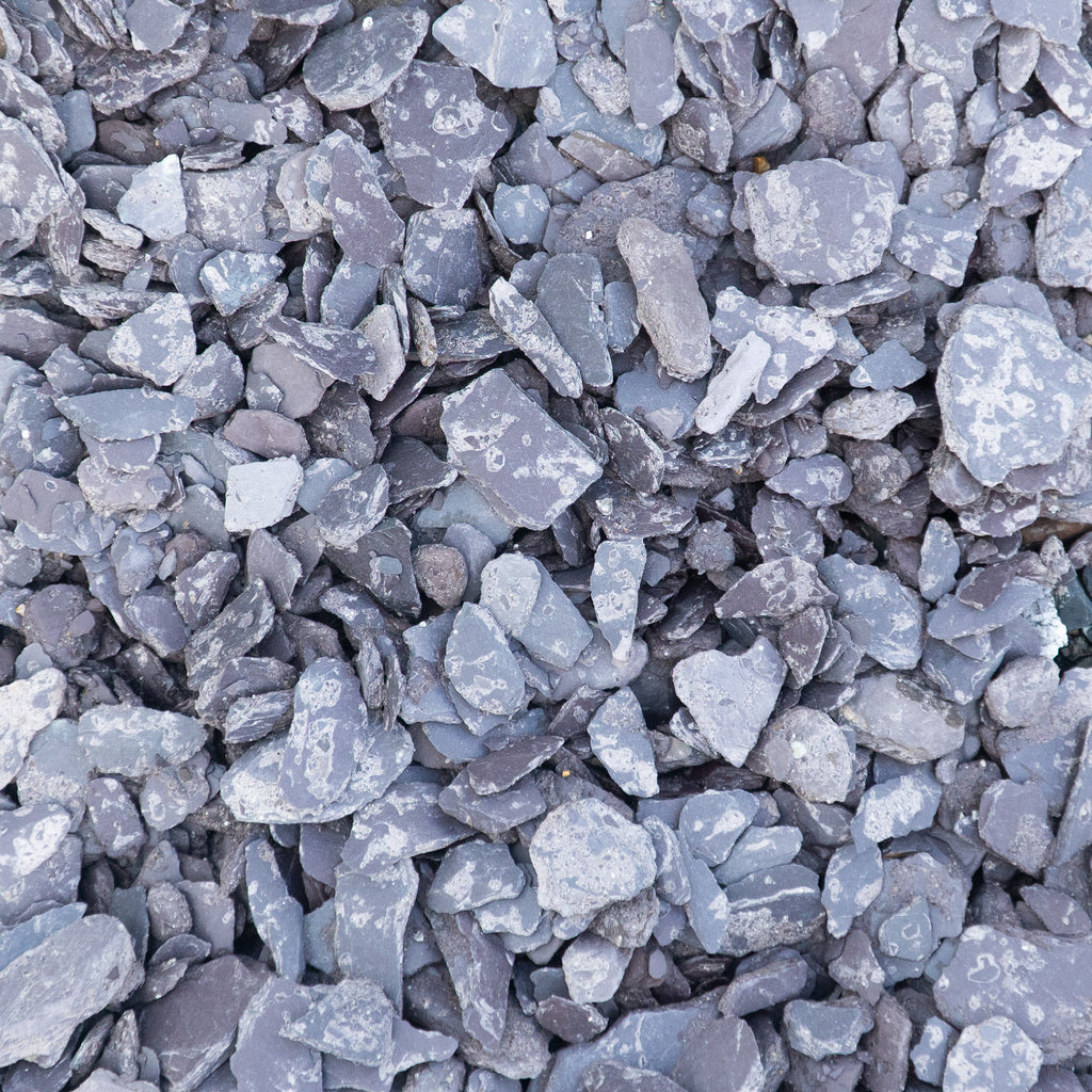 Plum slate decorative stone - natural slate chips with rich purple-plum colouring for landscaping and garden features 