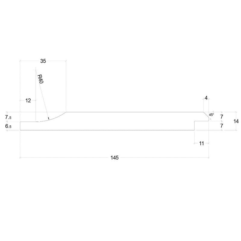 Shiplap Treated Redwood 150mm x 15mm drawing