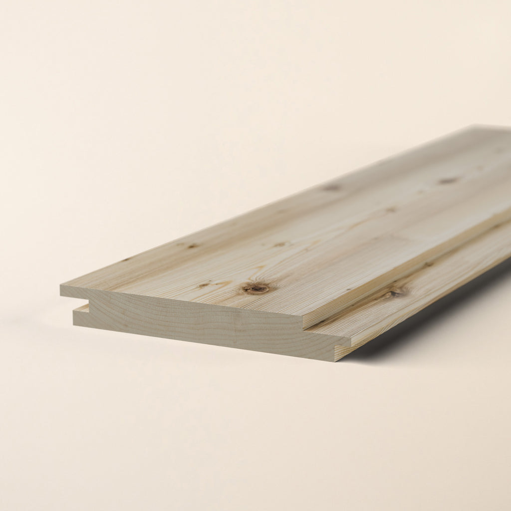 European Larch Shadow Gap cladding boards with distinctive profile 