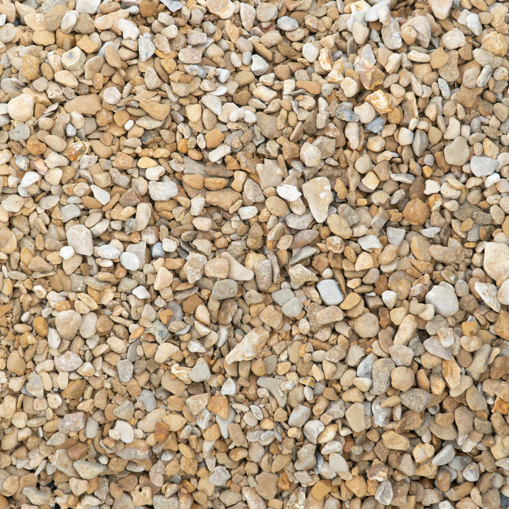 Yellow chips in dumpy bag - decorative stone aggregate for landscaping and garden applications 