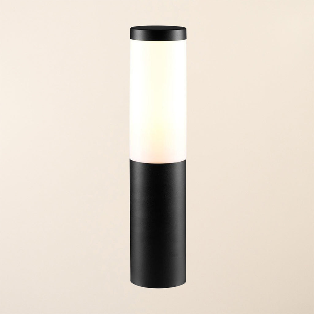 Black Ellumiere bollard light with sleek modern design for garden pathway lighting 