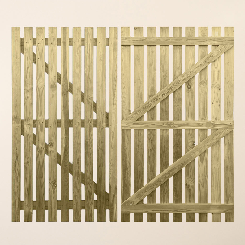 Front and back shot of 6ft x 3ft Picket Gate Flat Top 